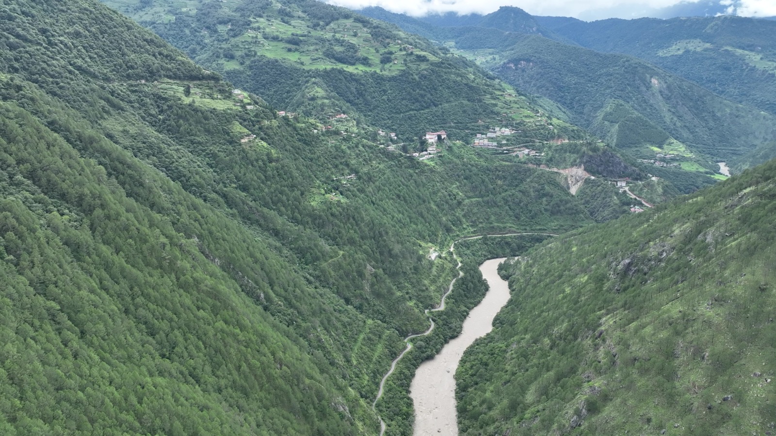 The Kurichhu River valley near the project site